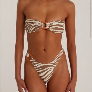 NWT SAME zebra print bikini size S